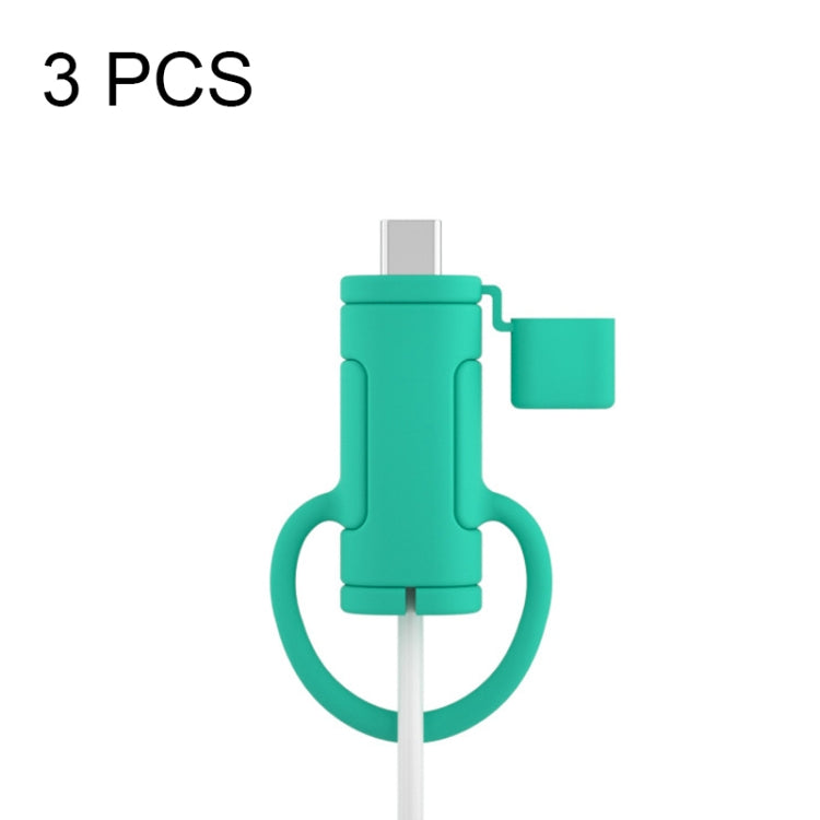 3 PCS Soft Washable Data Cable Silicone Case For Apple, Spec: Type-C (Mint Green) - Cable Organizer by PMC Jewellery | Online Shopping South Africa | PMC Jewellery