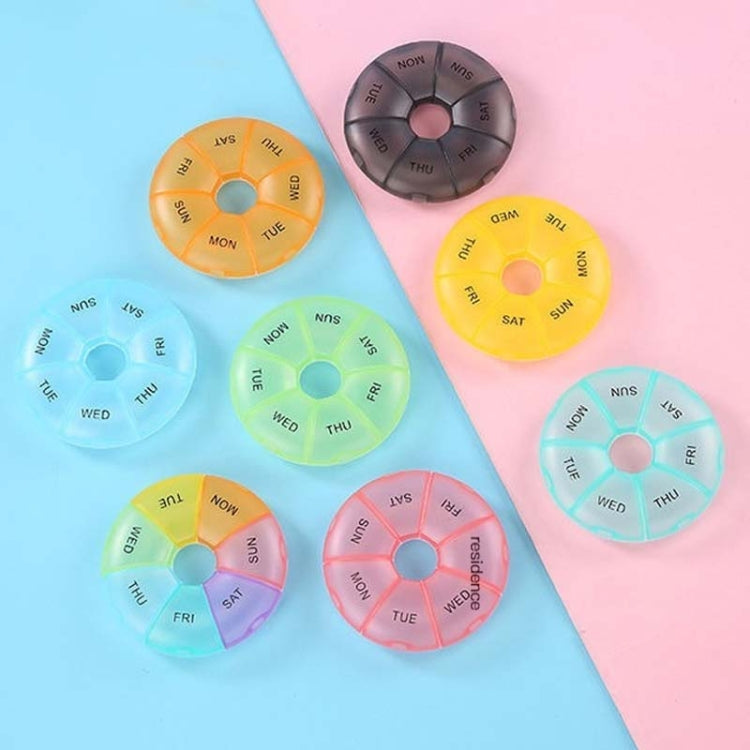 2 PCS Round 7 Days Rainbow Color Portable Pill Box Plastic Seven Grid(Light Blue) - free shipping - PMC TechLife - Order now!