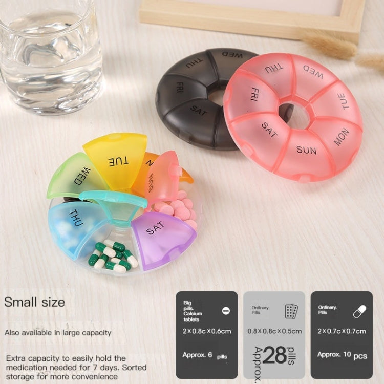 2 PCS Round 7 Days Rainbow Color Portable Pill Box Plastic Seven Grid(Colorful) - Pill Boxes by PMC Jewellery | Online Shopping South Africa | PMC Jewellery