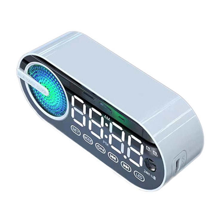 RBT-G30 Mirror Colorful Light Subwoofer Bluetooth Alarm Clock Audio, Spec: Sensor Version (White) - Desktop Speaker by PMC TechLife | Online Shopping South Africa | PMC TechLife
