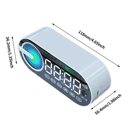 RBT-G30 Mirror Colorful Light Subwoofer Bluetooth Alarm Clock Audio, Spec: Sensor Version (White) - Desktop Speaker by PMC Jewellery | Online Shopping South Africa | PMC Jewellery