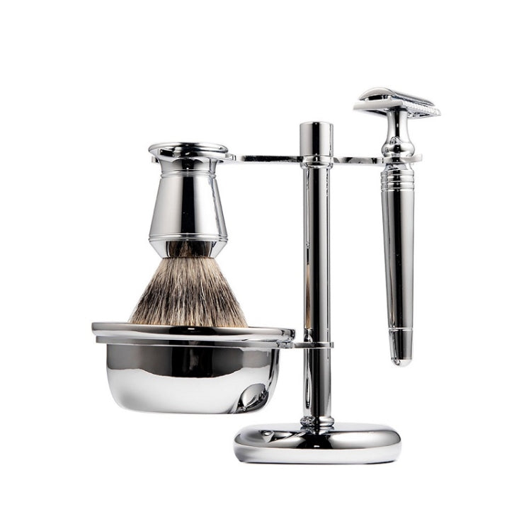 Men Manual Vintage Metal Shaver Stand Set(Silver) - Manual Razor by PMC Jewellery | Online Shopping South Africa | PMC Jewellery