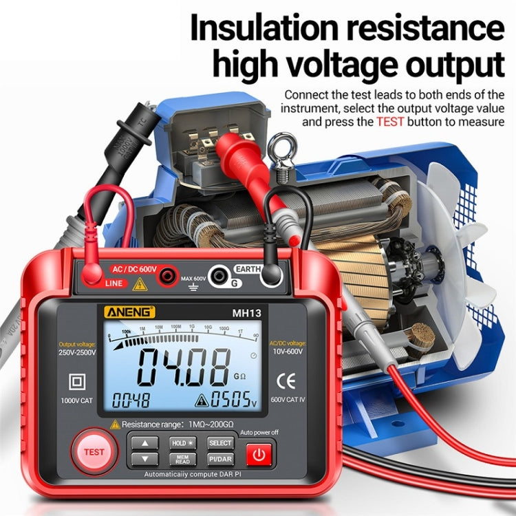ANENG MH13 High Voltage Digital Electronic Meter Insulation Resistance Tester(Red) - free shipping - PMC TechLife - Order now!