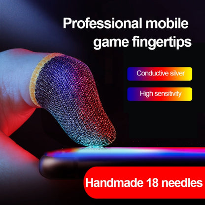 15 Pairs  18 Needles Gaming Finger Glove Anti-sweat and Non-slip Glove,Color: Silver Fibre Red Trim - Gaming Finger Sleeves by PMC Jewellery | Online Shopping South Africa | PMC Jewellery