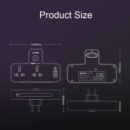 LDNIO SC2311 20W PD+QC 3.0 Multifunctional Home Fast Charging Socket with Night Light, Spec: UK Plug - Extension Socket by LDNIO | Online Shopping South Africa | PMC Jewellery