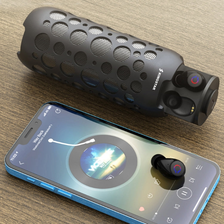 K045 2 In 1 Outdoor Mini Wireless Bluetooth Audio In-Ear Headphones(Black) - Desktop Speaker by PMC TechLife | Online Shopping South Africa | PMC TechLife