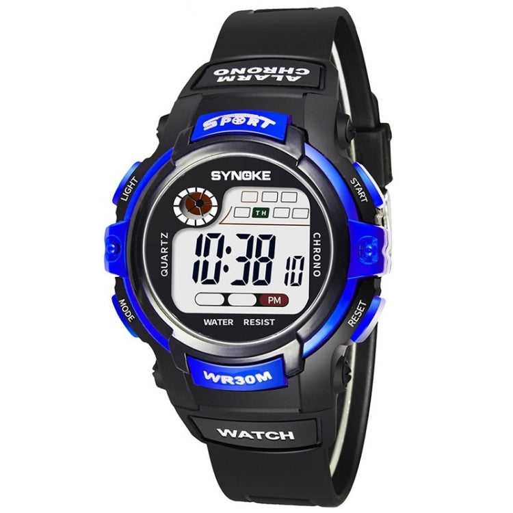 SYNOKE 99569 Children LCD Luminous Waterproof Electronic Sports Watch(Black Blue) - LED Digital Watches by SYNOKE | Online Shopping South Africa | PMC Jewellery | Buy Now Pay Later Mobicred