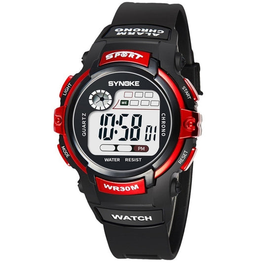 SYNOKE 99569 Children LCD Luminous Waterproof Electronic Sports Watch(Black Red) - LED Digital Watches by SYNOKE | Online Shopping South Africa | PMC Jewellery | Buy Now Pay Later Mobicred