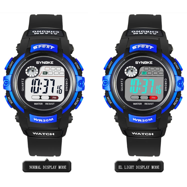 SYNOKE 99569 Children LCD Luminous Waterproof Electronic Sports Watch(Black Gold) - LED Digital Watches by SYNOKE | Online Shopping South Africa | PMC Jewellery | Buy Now Pay Later Mobicred