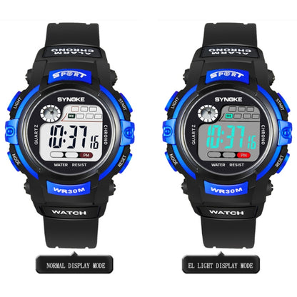 SYNOKE 99569 Children LCD Luminous Waterproof Electronic Sports Watch(Black Silver) - LED Digital Watches by SYNOKE | Online Shopping South Africa | PMC Jewellery | Buy Now Pay Later Mobicred