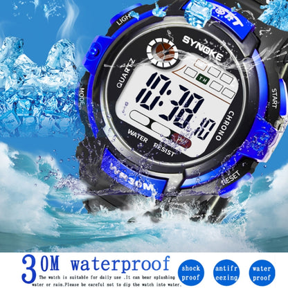 SYNOKE 99569 Children LCD Luminous Waterproof Electronic Sports Watch(Black Blue) - LED Digital Watches by SYNOKE | Online Shopping South Africa | PMC Jewellery | Buy Now Pay Later Mobicred