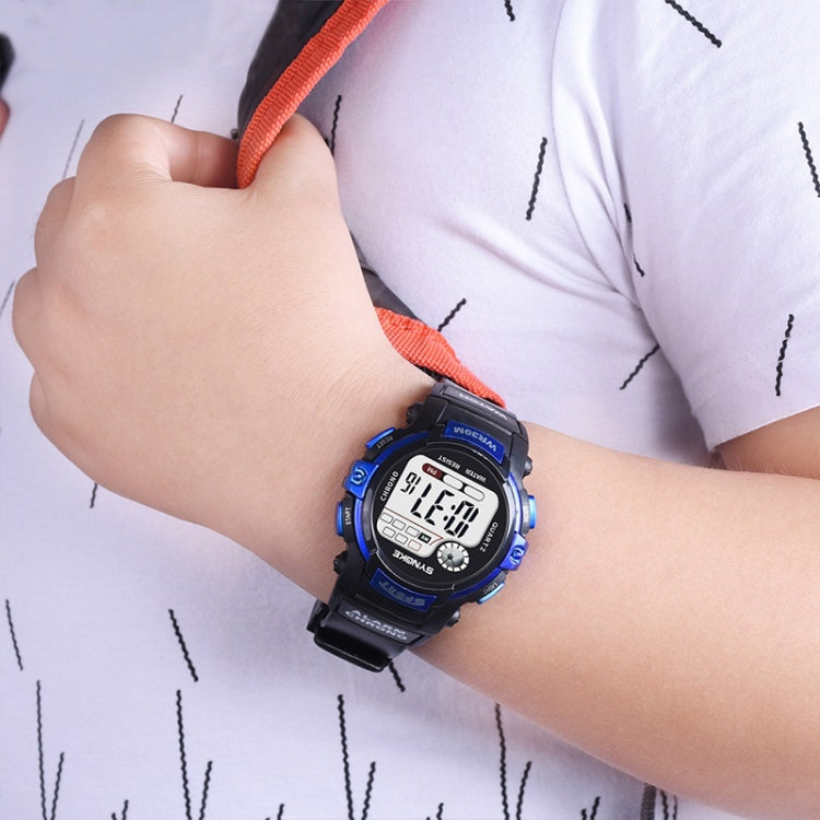 SYNOKE 99569 Children LCD Luminous Waterproof Electronic Sports Watch(Black Blue) - LED Digital Watches by SYNOKE | Online Shopping South Africa | PMC Jewellery | Buy Now Pay Later Mobicred