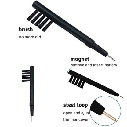 2 PCS 3 In 1 Hearing Aid Cleaning Brush with Wax Loop and Battery Magnet(Black) - Others by PMC Jewellery | Online Shopping South Africa | PMC Jewellery