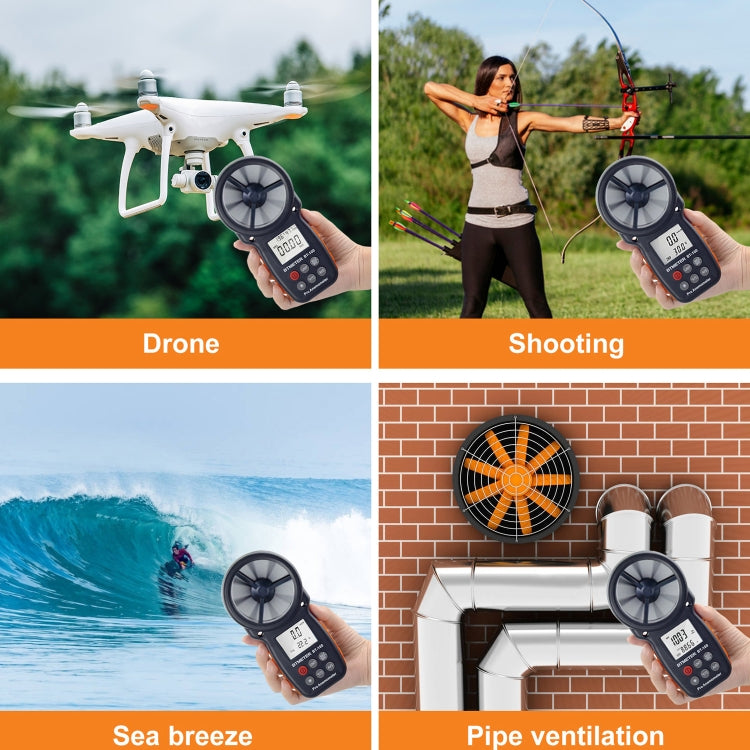 BT-100 Handheld Anemometer Wind Speed Wind Chill Temperature Measuring Instrument(Black) - Tachometers & Anemometer by PMC TechLife | Online Shopping South Africa | PMC TechLife | Buy Now Pay Later Mobicred