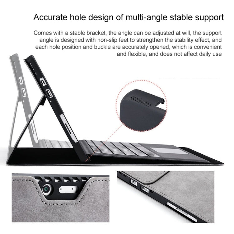For Microsoft Surface Pro 9 Tablet Protective Case Holder(Microfiber Lambskin Texture Gray Case + Power Supply Bag) - free shipping - PMC TechLife - Order now!
