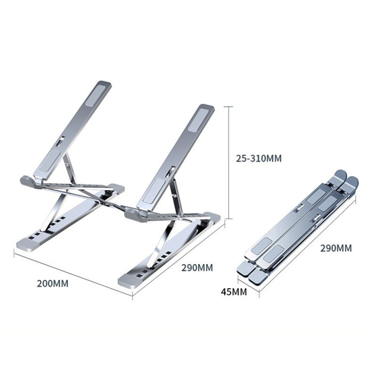 N8 Double-layer Foldable Lifting Aluminum Alloy Laptop Heat Dissipation Stand, Color: Gray - Laptop Stand by PMC TechLife | Online Shopping South Africa | PMC TechLife