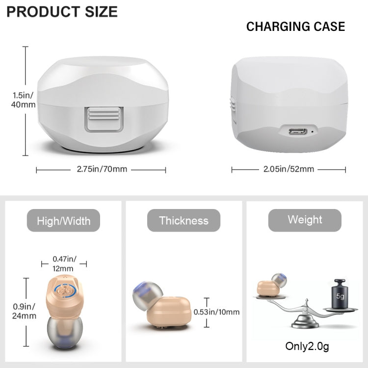 Z-127C TWS Charging Hearing Aid Sound Amplifier Auxiliary Listener(Red Blue) - free shipping - PMC TechLife - Order now!