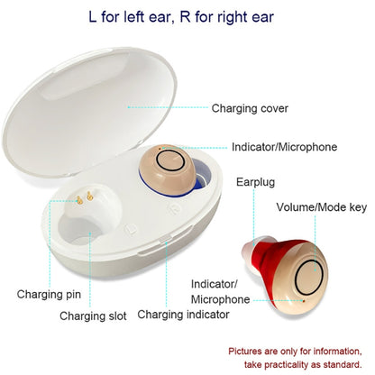 Z-300 TWS Rechargeable Sound Amplifier Deaf Hearing Aids(Red Blue) - Hearing Aids by PMC Jewellery | Online Shopping South Africa | PMC Jewellery