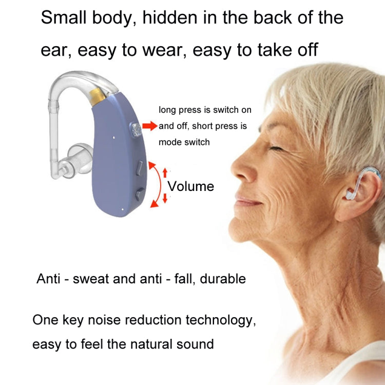 EN-T201A Digital Machine Elderly Charging Hearing Aid Sound Amplifier(Metal Blue) - Hearing Aids by PMC TechLife | Online Shopping South Africa | PMC TechLife