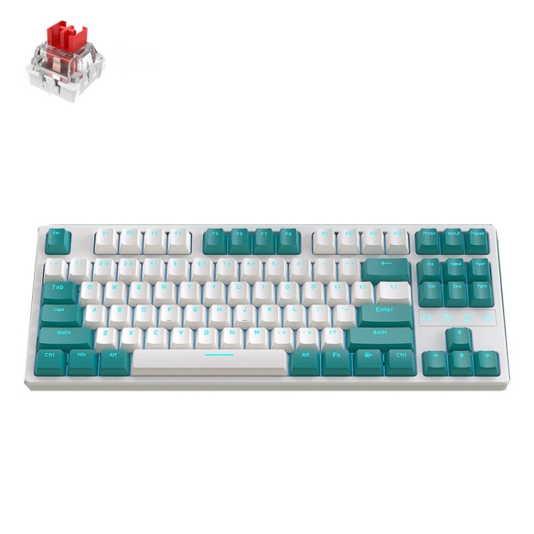 ZIYOU LANG K87 87-key RGB Bluetooth / Wireless / Wired Three Mode Game Keyboard, Cable Length: 1.5m, Style: Red Shaft (Water Green) - Wireless Keyboard by ZIYOU LANG | Online Shopping South Africa | PMC Jewellery | Buy Now Pay Later Mobicred