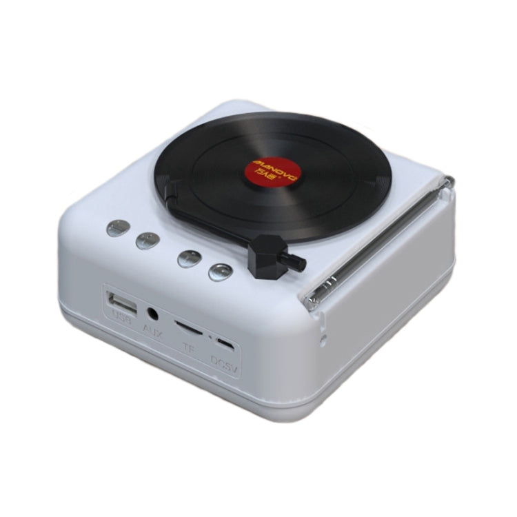 Manovo H3 Retro Vinyl Record Player Shape Mini Bluetooth Speaker, Color: White - Desktop Speaker by PMC TechLife | Online Shopping South Africa | PMC TechLife