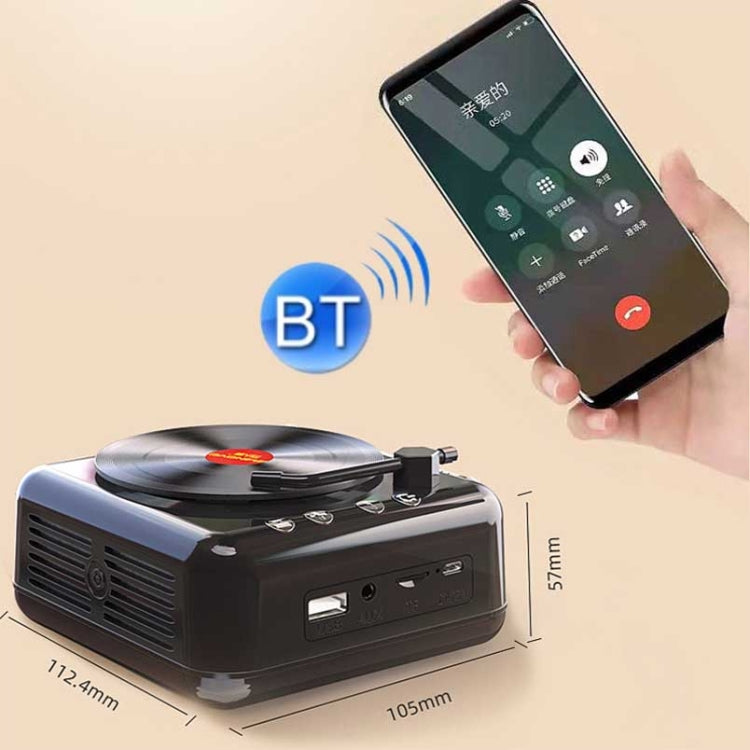 Manovo H3 Retro Vinyl Record Player Shape Mini Bluetooth Speaker, Color: White - Desktop Speaker by PMC TechLife | Online Shopping South Africa | PMC TechLife