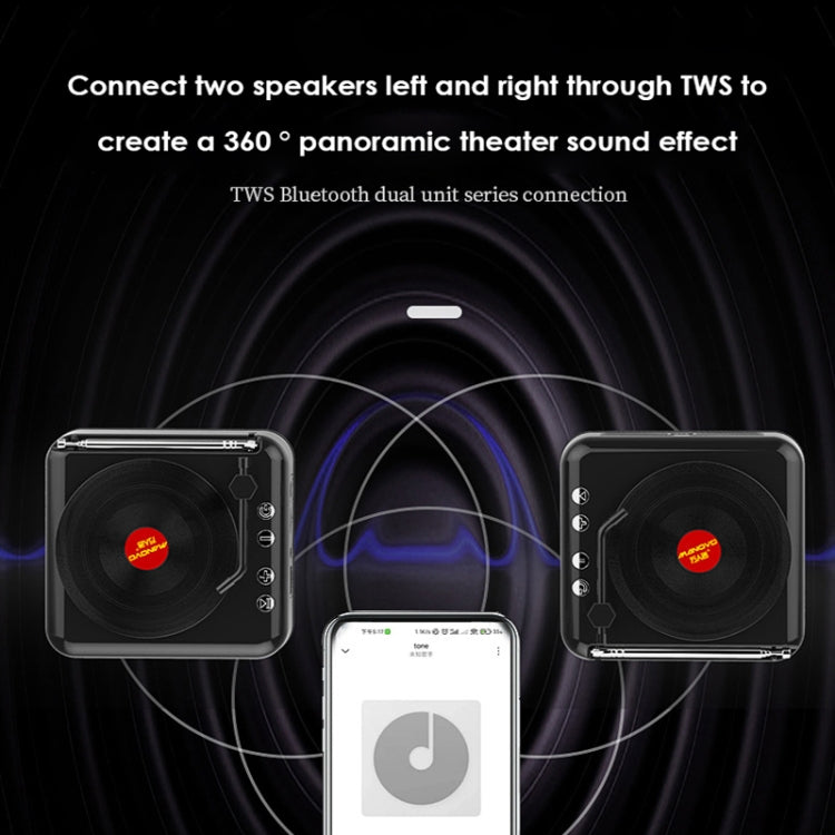 Manovo H3 Retro Vinyl Record Player Shape Mini Bluetooth Speaker, Color: White - Desktop Speaker by PMC TechLife | Online Shopping South Africa | PMC TechLife