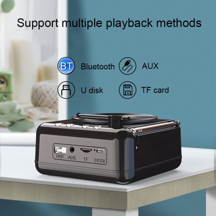 Manovo H3 Retro Vinyl Record Player Shape Mini Bluetooth Speaker, Color: White - Desktop Speaker by PMC TechLife | Online Shopping South Africa | PMC TechLife