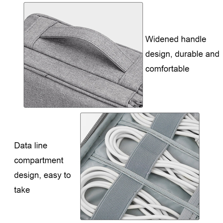 Baona Multifunctional Earphone Data Cable Digital Storage Bag, Spec: Single-layer (Gray) - Digital Storage Bag by Baona | Online Shopping South Africa | PMC TechLife | Buy Now Pay Later Mobicred