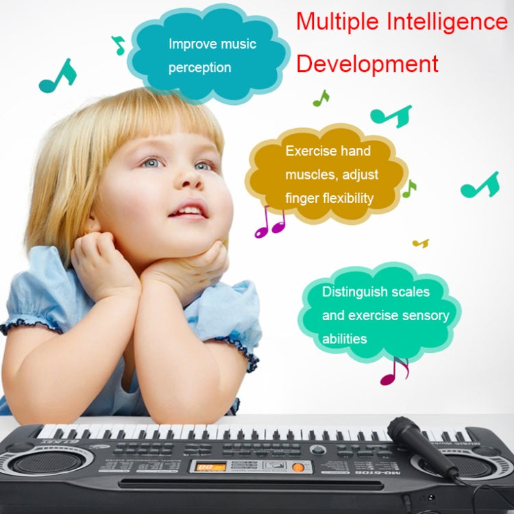 MQ6106 61-Keys Multifunctional Electronic Organ Children Toy with Microphone, Spec: Battery Version - Keyboard Instruments by PMC Jewellery | Online Shopping South Africa | PMC Jewellery