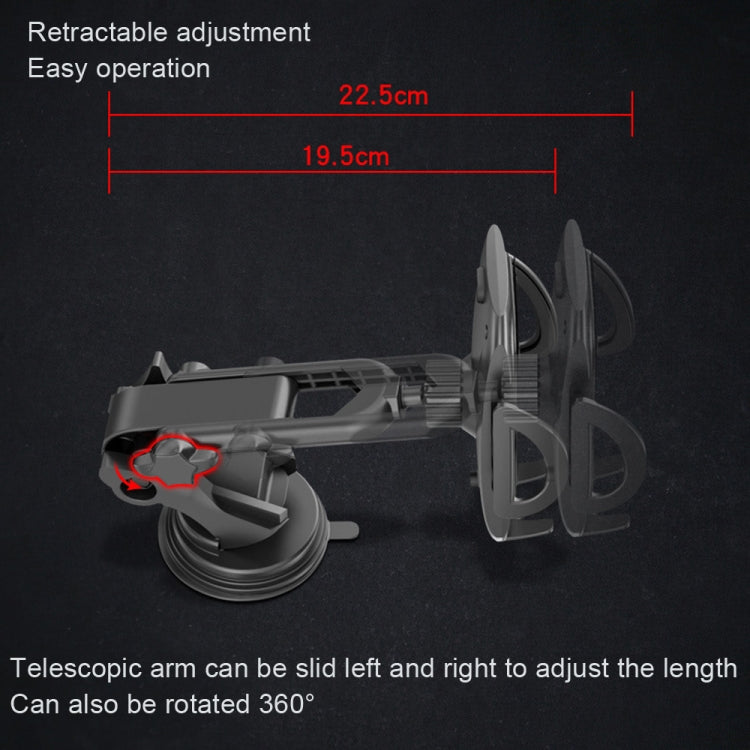 Yesido C111 Double Pole Rotating Telescopic Arm Car Bracket(Black) - free shipping - PMC TechLife - Order now!
