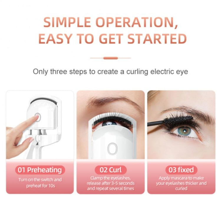 Electric Heated Eyelash Curler Temperature Adjustable Quick Heat Eyelash Curling Clamp(White) - Eyes by PMC Jewellery | Online Shopping South Africa | PMC Jewellery