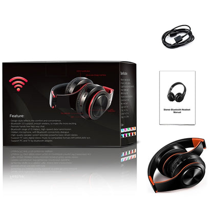 LPT660 Bluetooth Wireless Headset HIFI Stereo Sports Headphones(Black+Orange) - Headset & Headphone by PMC Jewellery | Online Shopping South Africa | PMC Jewellery