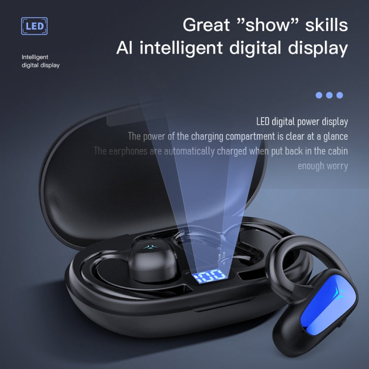 Bone Conduction Concepts Digital Display Stereo Bluetooth Earphones, Style: Dual Ears With Charging Warehouse(Red) - Bluetooth Earphone by PMC TechLife | Online Shopping South Africa | PMC TechLife