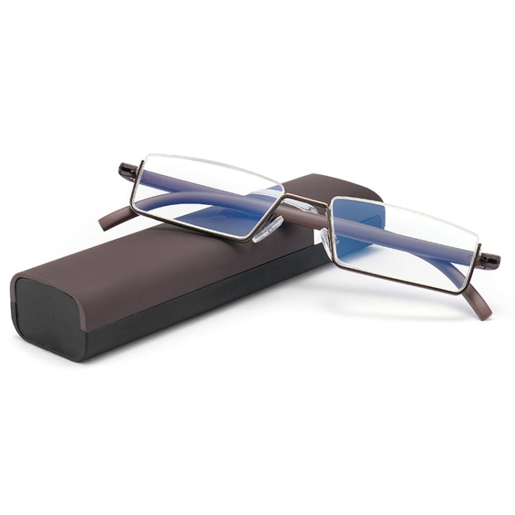 TR90 Seniors Clear Glasses With Portable Case Lightweight Presbyopic Glasses, Degree: +2.50(Brown) - Presbyopic Glasses by PMC Jewellery | Online Shopping South Africa | PMC Jewellery | Buy Now Pay Later Mobicred