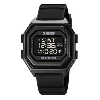 SKMEI 1875 Men Outdoor Electronic Watch Timing Multi-Functional Watch, Style: Silicone Band Black Machine - Silicone Strap Watches by SKMEI | Online Shopping South Africa | PMC Jewellery | Buy Now Pay Later Mobicred