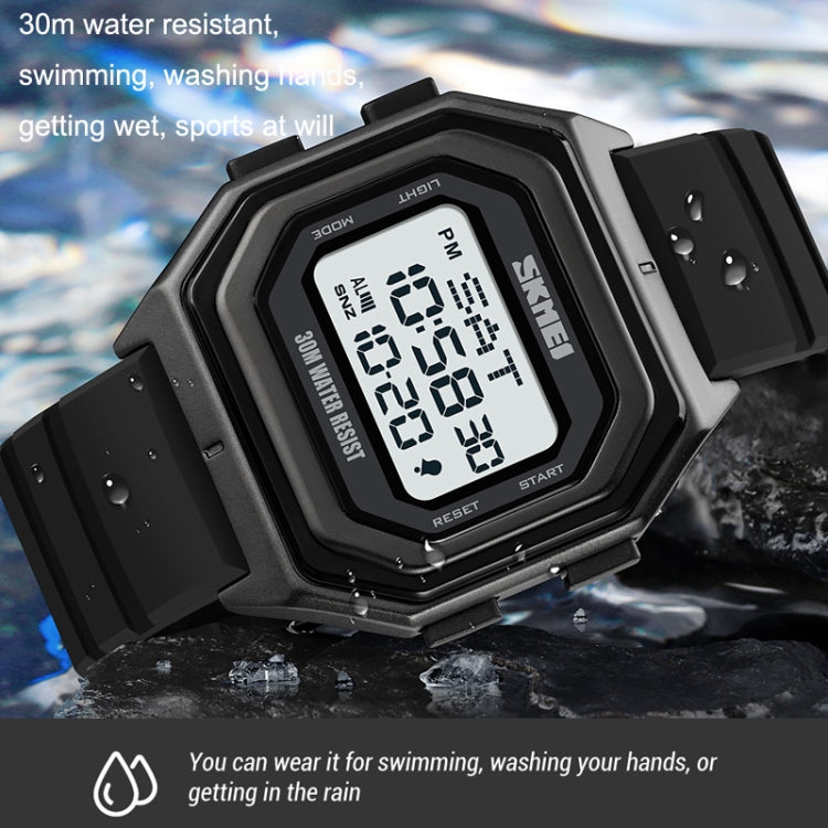 SKMEI 1875 Men Outdoor Electronic Watch Timing Multi-Functional Watch, Style: Silicone Band Black Machine - Silicone Strap Watches by SKMEI | Online Shopping South Africa | PMC Jewellery | Buy Now Pay Later Mobicred