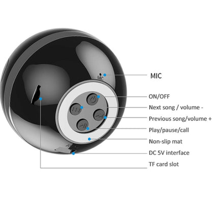 GS009 Bluetooth 4.2 Round Ball Small Speaker With Colorful Light Support TF Card / FM(White) - Desktop Speaker by PMC Jewellery | Online Shopping South Africa | PMC Jewellery