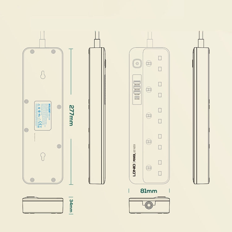 LDNIO 5+4 Ports Multifunctional Travel Home Office Fast Charging Socket(UK Plug) - Extension Socket by LDNIO | Online Shopping South Africa | PMC Jewellery | Buy Now Pay Later Mobicred