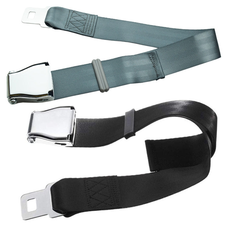 Two Point Aircraft Buckle Adjustable Seat Belt Extended Band(Black) - Seat Belts & Padding by PMC Jewellery | Online Shopping South Africa | PMC Jewellery