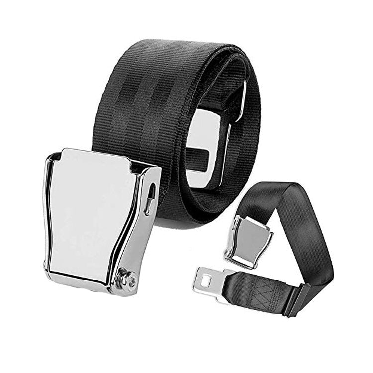 Two Point Aircraft Buckle Adjustable Seat Belt Extended Band(Black) - Seat Belts & Padding by PMC Jewellery | Online Shopping South Africa | PMC Jewellery