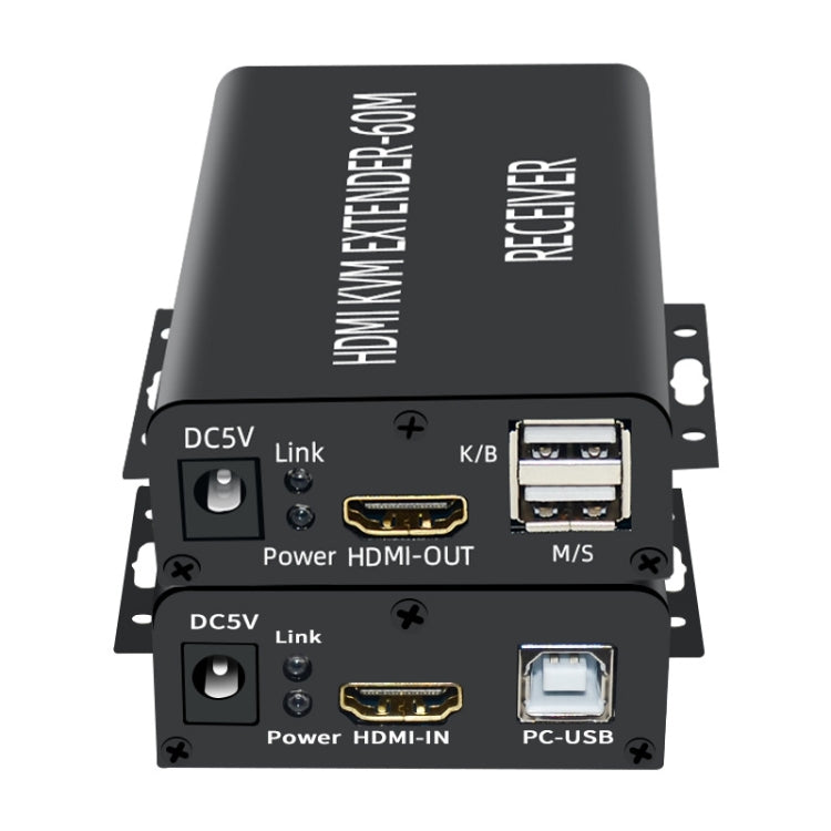 BW-HKE60A HDMI 60m KVM With USB Extender Support POE Single-End Power Supply With US Plug(Black) - Amplifier by PMC Jewellery | Online Shopping South Africa | PMC Jewellery