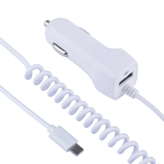 522AL Fast Charging With Cable Car Charging, Output Interface: 8 Pin (White) - Car Charger by PMC Jewellery | Online Shopping South Africa | PMC Jewellery