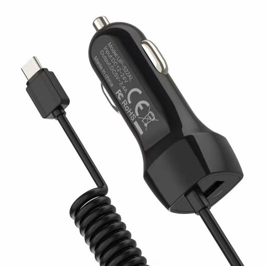 522AL Fast Charging With Cable Car Charging, Output Interface: Type-C/USB-C (Black) - Car Charger by PMC Jewellery | Online Shopping South Africa | PMC Jewellery