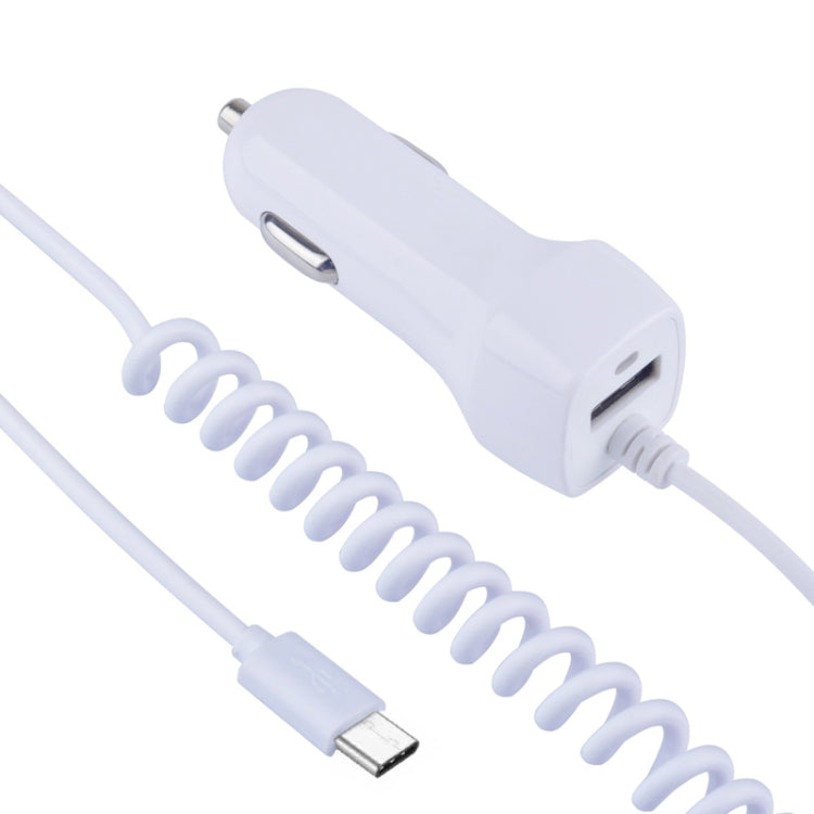 522AL Fast Charging With Cable Car Charging, Output Interface: Type-C/USB-C (White) - Car Charger by PMC Jewellery | Online Shopping South Africa | PMC Jewellery