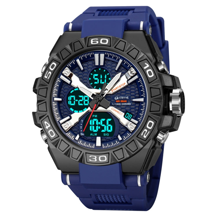 STRYVE S8026 Sports Colorful Night Light Electronic Waterproof Watch Multifunctional Student Watch(Deep Blue) - Leather Strap Watches by STRYVE | Online Shopping South Africa | PMC Jewellery | Buy Now Pay Later Mobicred