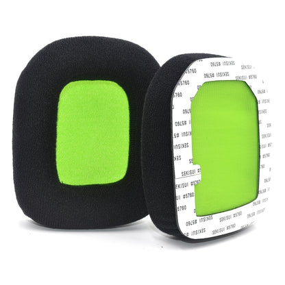 For Logitech Astro A20 2pcs Fleece Memory Foam Headphone Covers Earmuffs(Black Green Net) - Earmuff & Pad by PMC Jewellery | Online Shopping South Africa | PMC Jewellery