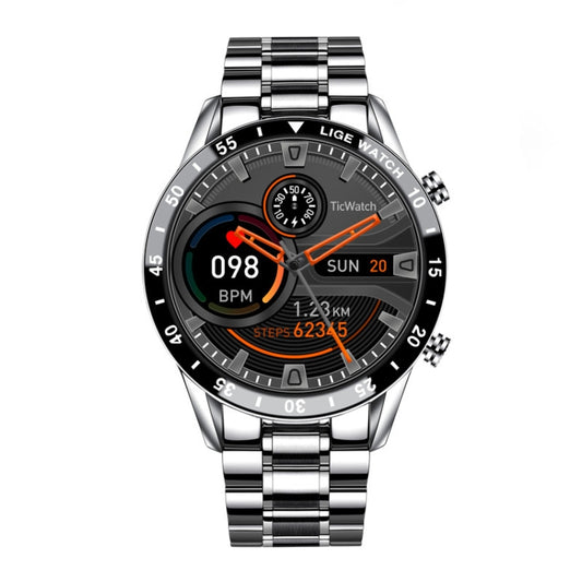 LIGE 0175 Bluetooth Step Perseverance Detection Smart Watch, Style: Steel Belt (Silver) - Sport Watches by LIGE | Online Shopping South Africa | PMC Jewellery | Buy Now Pay Later Mobicred