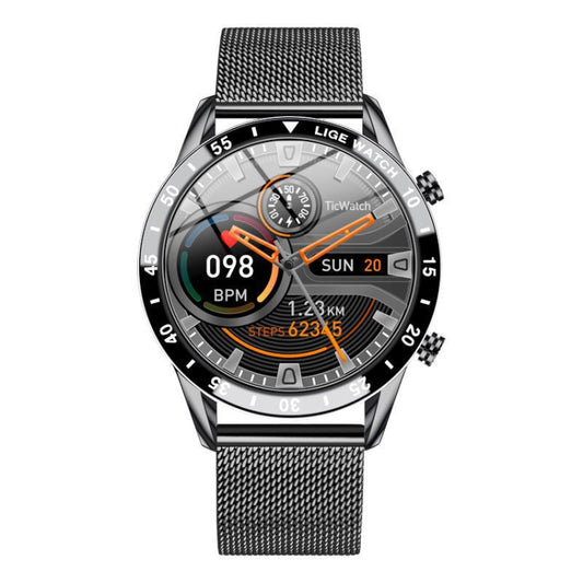 LIGE 0175 Bluetooth Step Perseverance Detection Smart Watch, Style: Mesh Belt (Black) - Sport Watches by LIGE | Online Shopping South Africa | PMC Jewellery | Buy Now Pay Later Mobicred