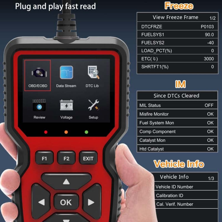 V519 OBD2 Colorful Screen Car Fault Detector - Code Readers & Scan Tools by PMC TechLife | Online Shopping South Africa | PMC TechLife